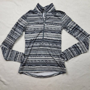 Nike Pro Hyperwarm Size S Half Zip 1/2 Pullover Gray 8 Bit Womens 685681-065